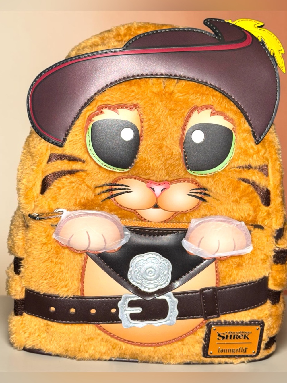 Loungefly Shrek Puss in Boots Plush Cat Backpack